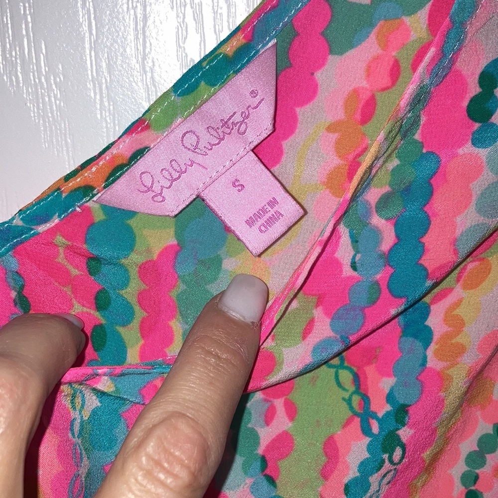 EUC Lilly Pulitzer Cipriani Silk Top Size Small Dripping In Jewels - Picture 2 of 3